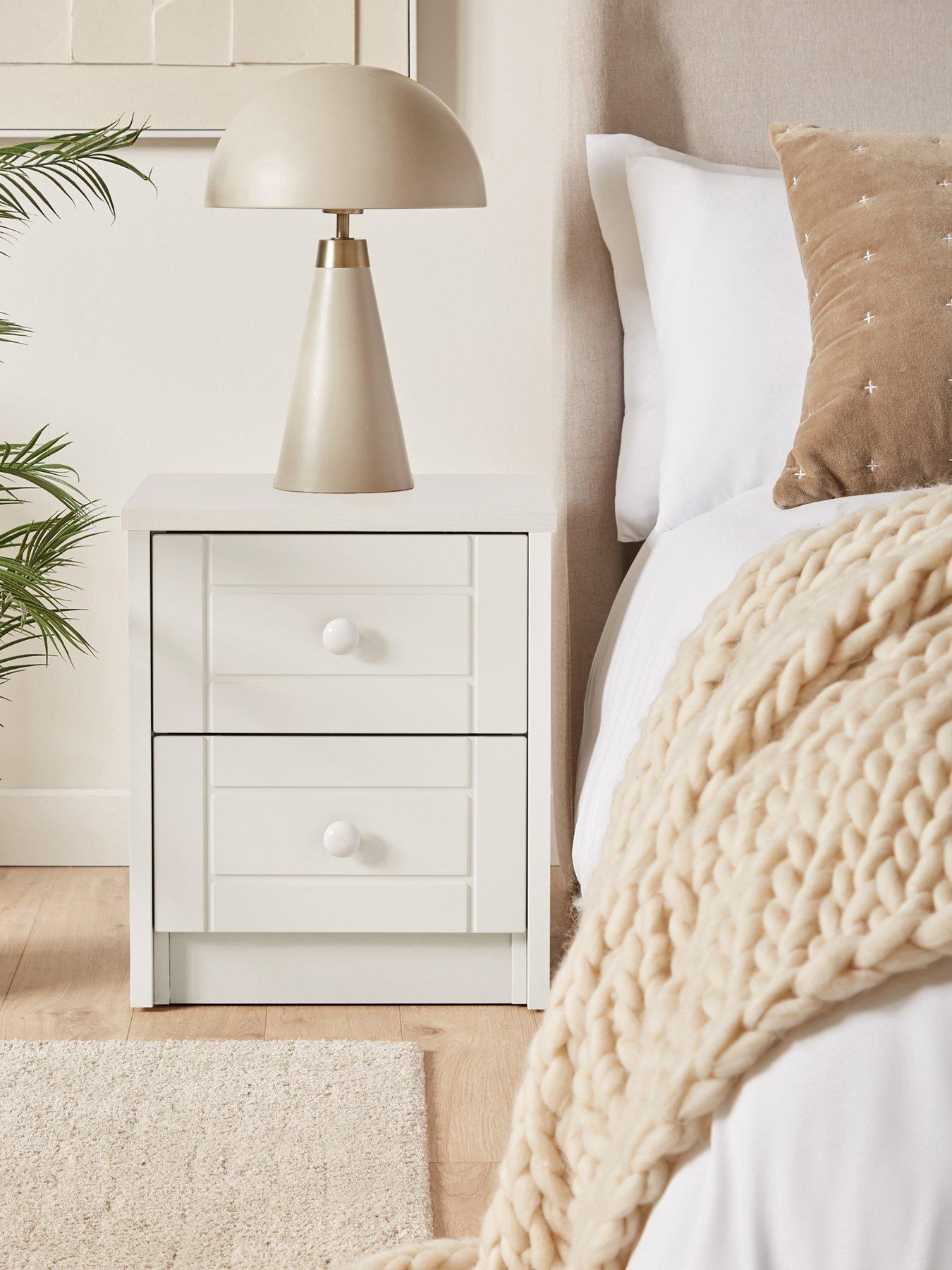 One Call Alderley Ready Assembled 2-Drawer Bedside Cabinet