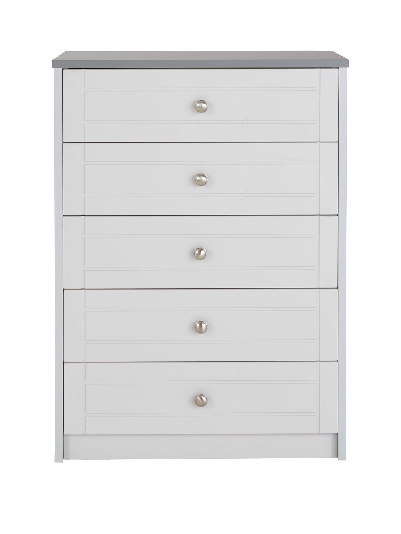 One Call Alderley Ready Assembled Wide 5 Drawer Chest | littlewoods.com