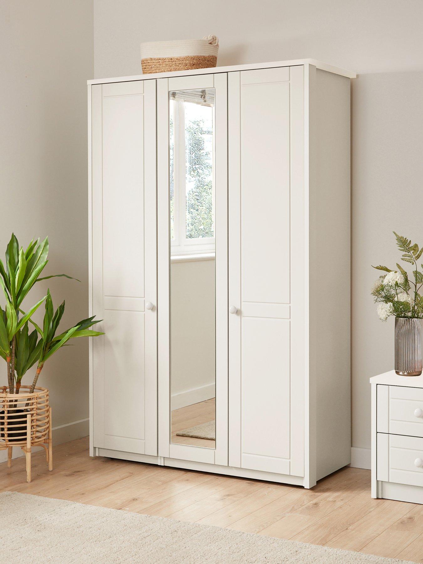 One Call Alderley Part Assembled 3 Door Mirrored Wardrobe