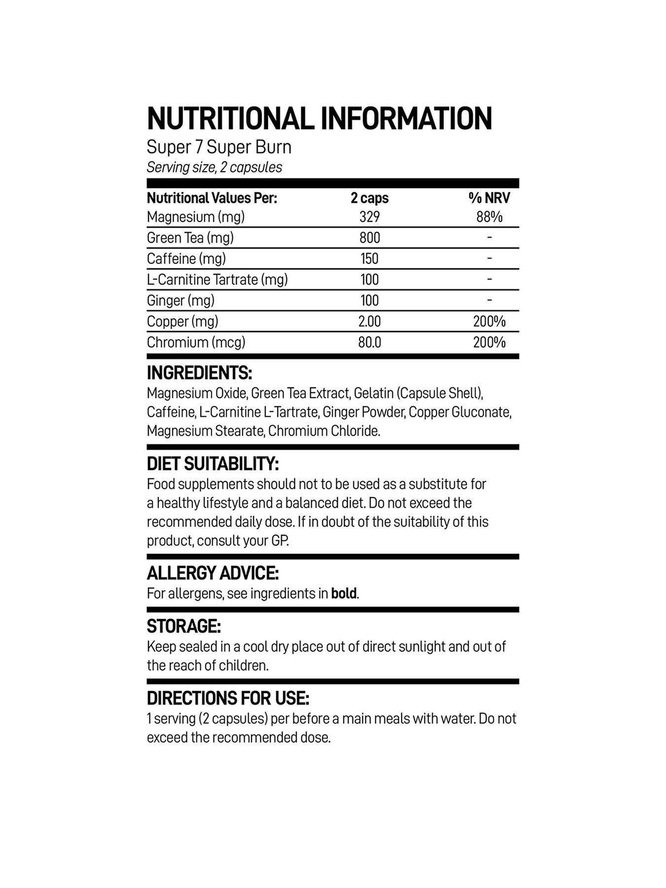 Image 2 of 3 of Super 7 Super Fat Burner -&nbsp;60 Capsules