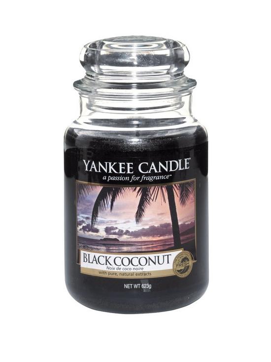 front image of yankee-candle-large-jar-black-coconut