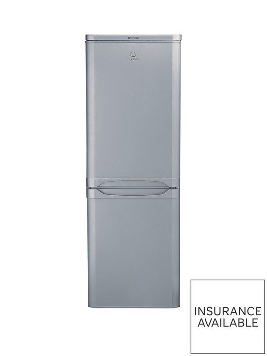 front image of indesit-ibd5515s1-55cm-wide-fridge-freezer-silver