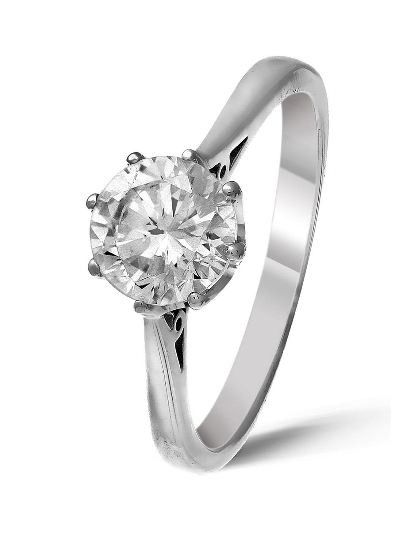 Image 1 of 4 of Love DIAMOND 18 Carat White Gold 1 Carat Brilliant Cut Diamond Solitaire Ring