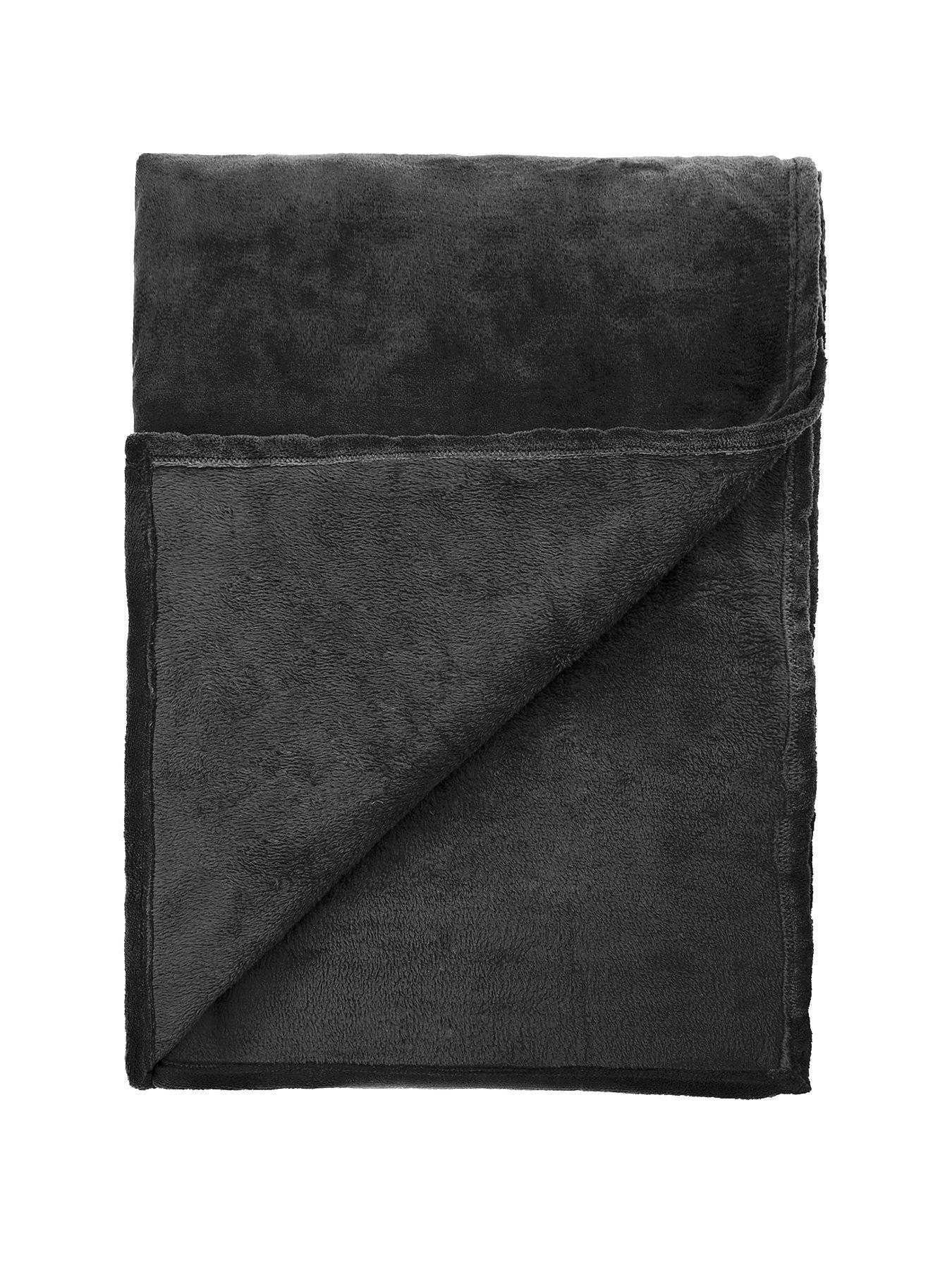  image of very-home-jumbo-fleece-throw-black