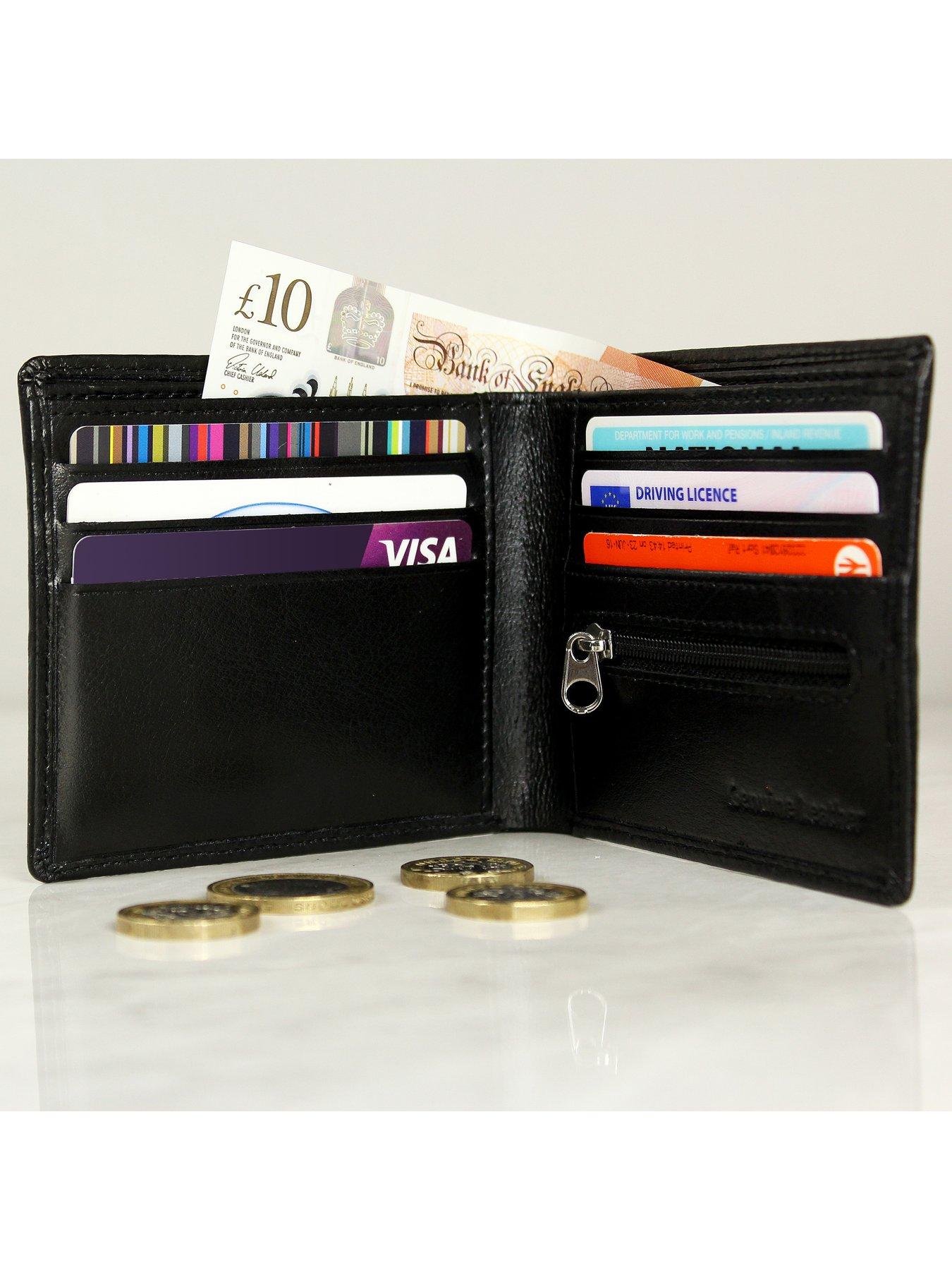 Image 2 of 2 of The Personalised Memento Company Personalised Leather Wallet - Black