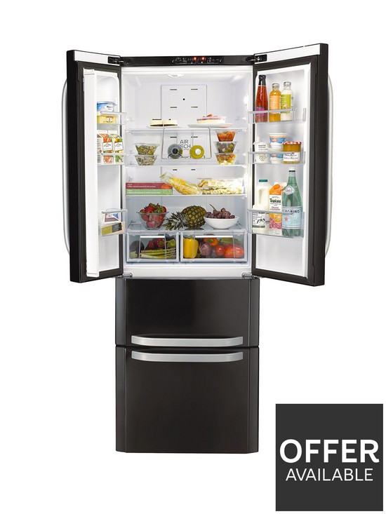 stillFront image of hotpoint-ffu4dk1-total-no-frost-american-style-70cm-wide-fridge-freezer-black