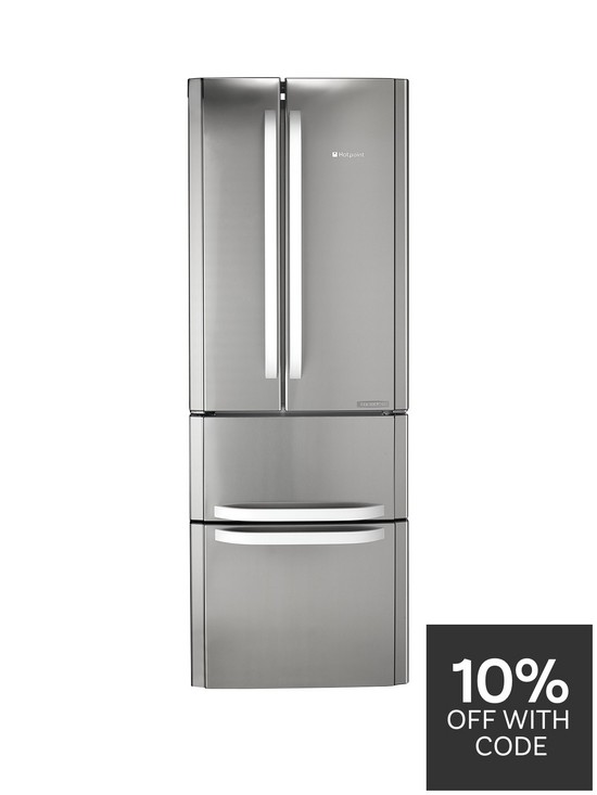front image of hotpoint-ffu4dx1-american-style-70cm-widenbspfrost-free-fridge-freezernbsp--stainless-steel