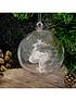  image of the-personalised-memento-company-personalisednbspreindeer-glass-christmas-tree-bauble