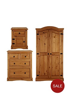 Bedroom Furniture On Credit Littlewoods Corona 3 Piece Bedroom Furniture Set Wardrobe 2 Drawer Chest And Bedside Cabinet