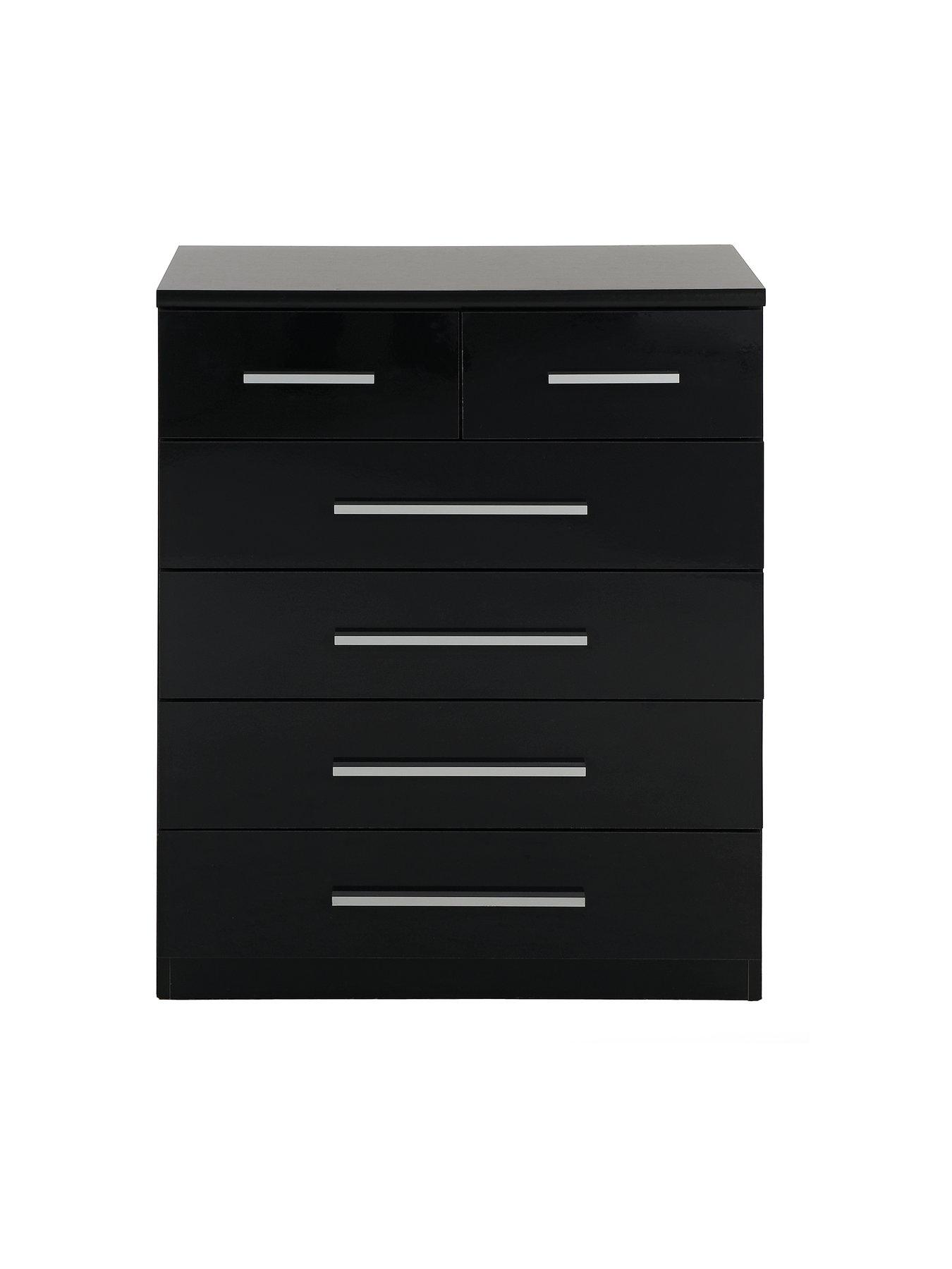 Household Essentials 4-Drawer Storage Chest, Black