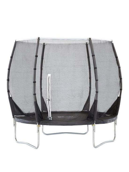 front image of plum-magnitude-8ft-trampoline-and-3g-enclosure