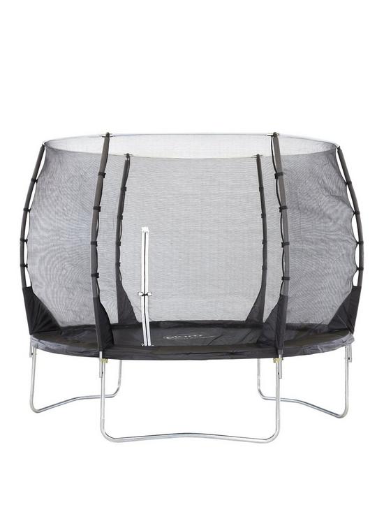 front image of plum-10ft-trampoline-and-3g-enclosure