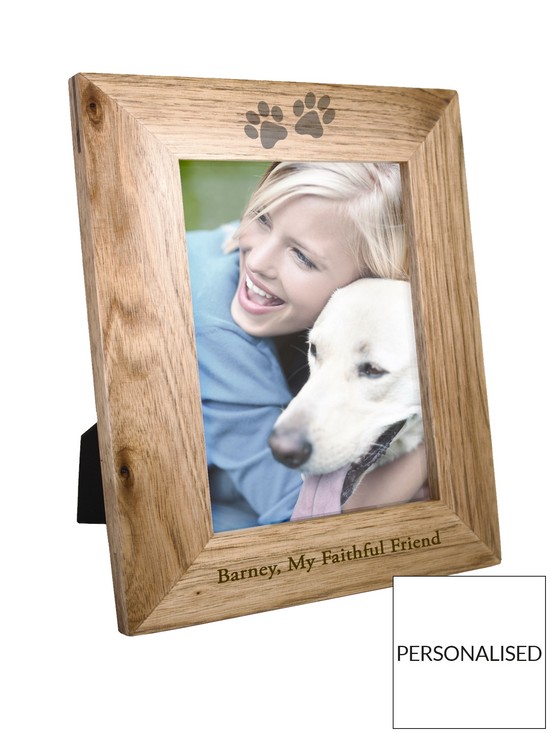 front image of the-personalised-memento-company-personalised-6x4-pet-print-wooden-photo-frame