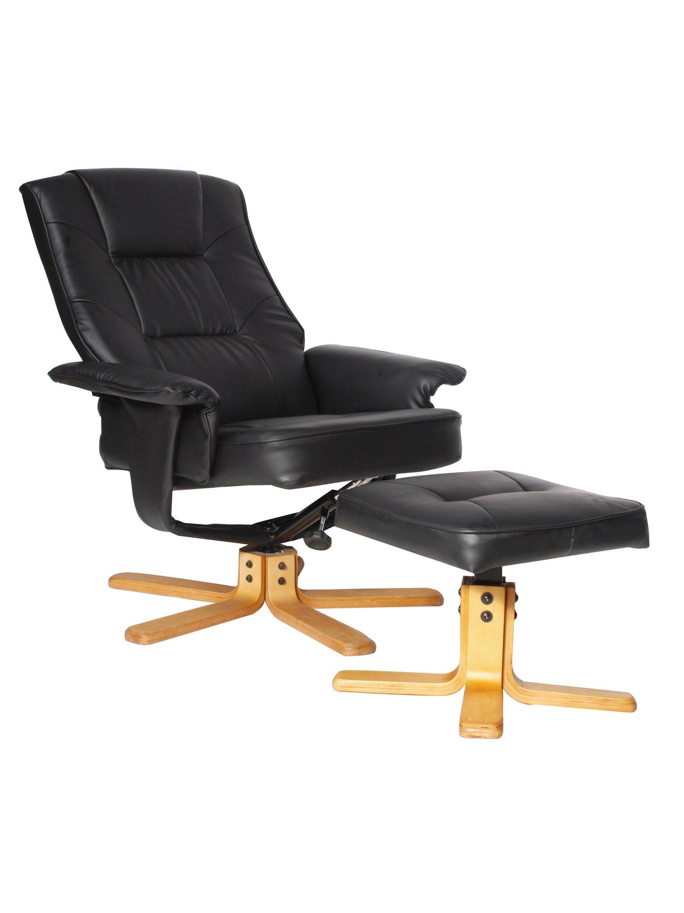 Alphason Drake Recliner Office Chair with Matching Footstool