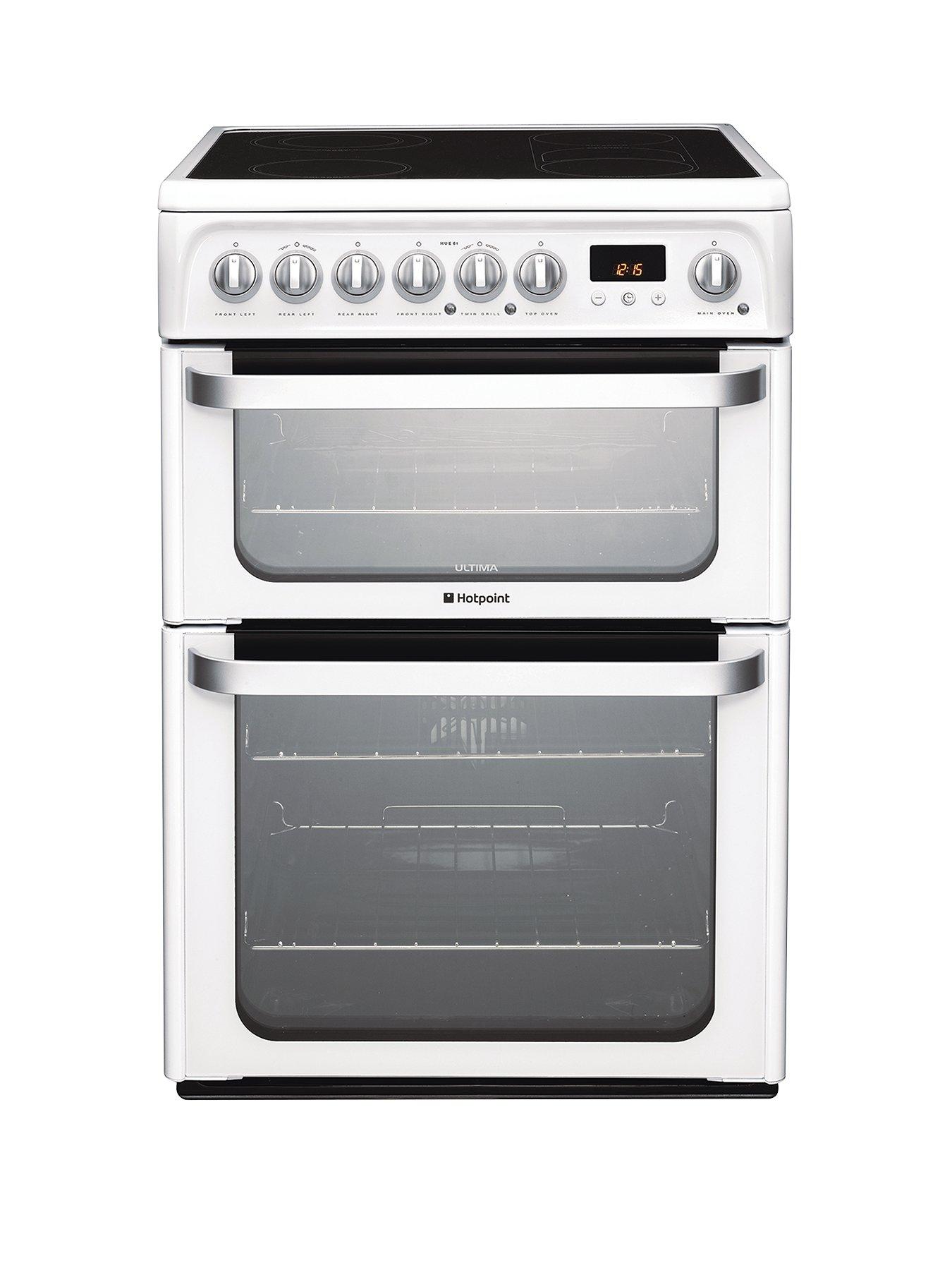 freestanding double oven with ceramic hob