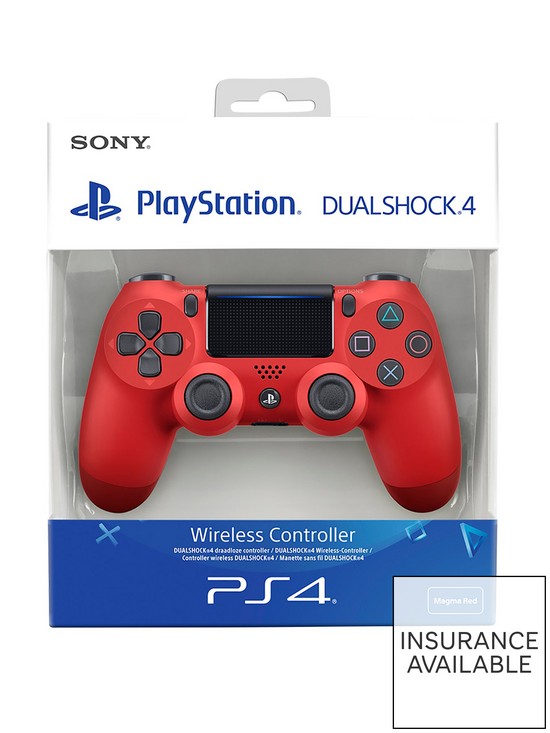 front image of playstation-4-dualshock-4-wireless-controller-v2-magma-red