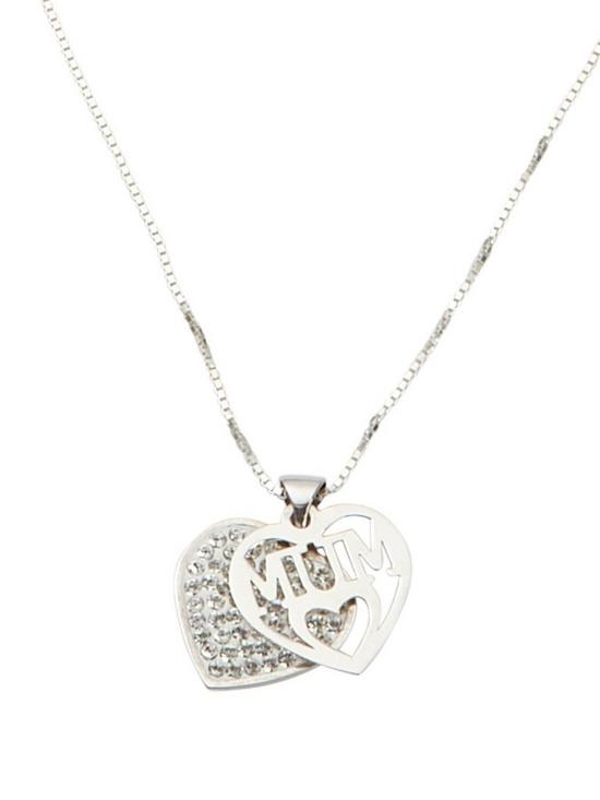 front image of the-love-silver-collection-sterling-silver-crystal-set-mumnbsppendant