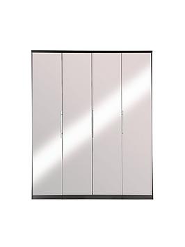Very Prague 4-Door Wardrobe With Mirrored Doors And Internal Chest Of 3  ... Picture