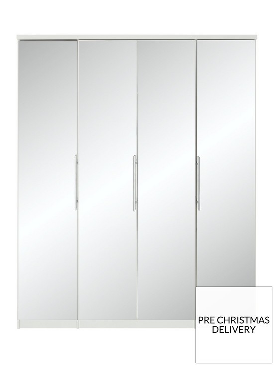 front image of prague-4-door-wardrobe-with-mirrored-doors-and-internal-chest-of-3-drawersnbsp