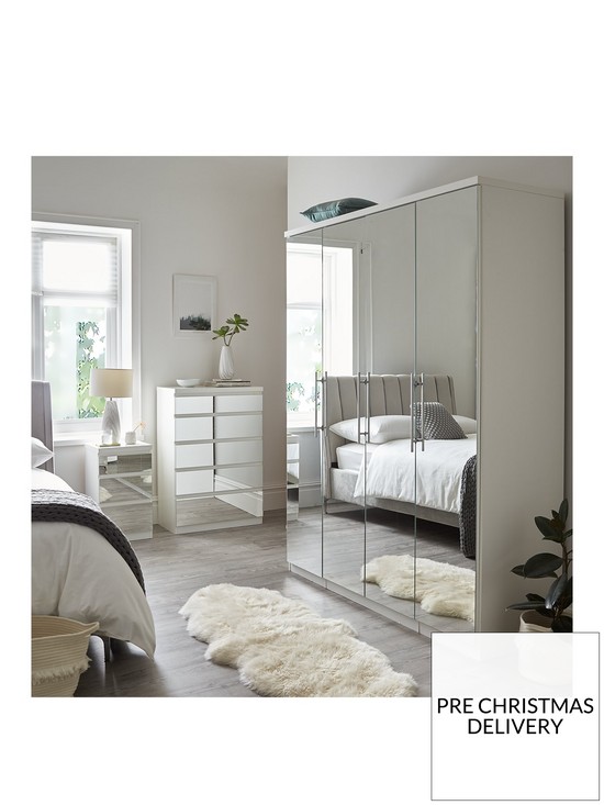 stillFront image of prague-4-door-wardrobe-with-mirrored-doors-and-internal-chest-of-3-drawersnbsp