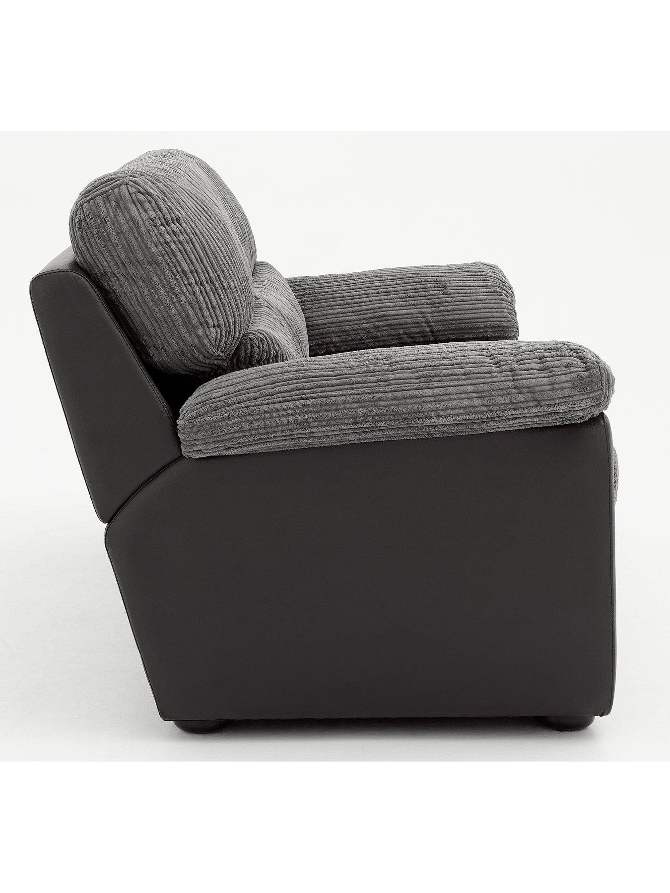 Image 3 of 5 of Sienna Fabric/Faux Leather High Back Sofa Bed