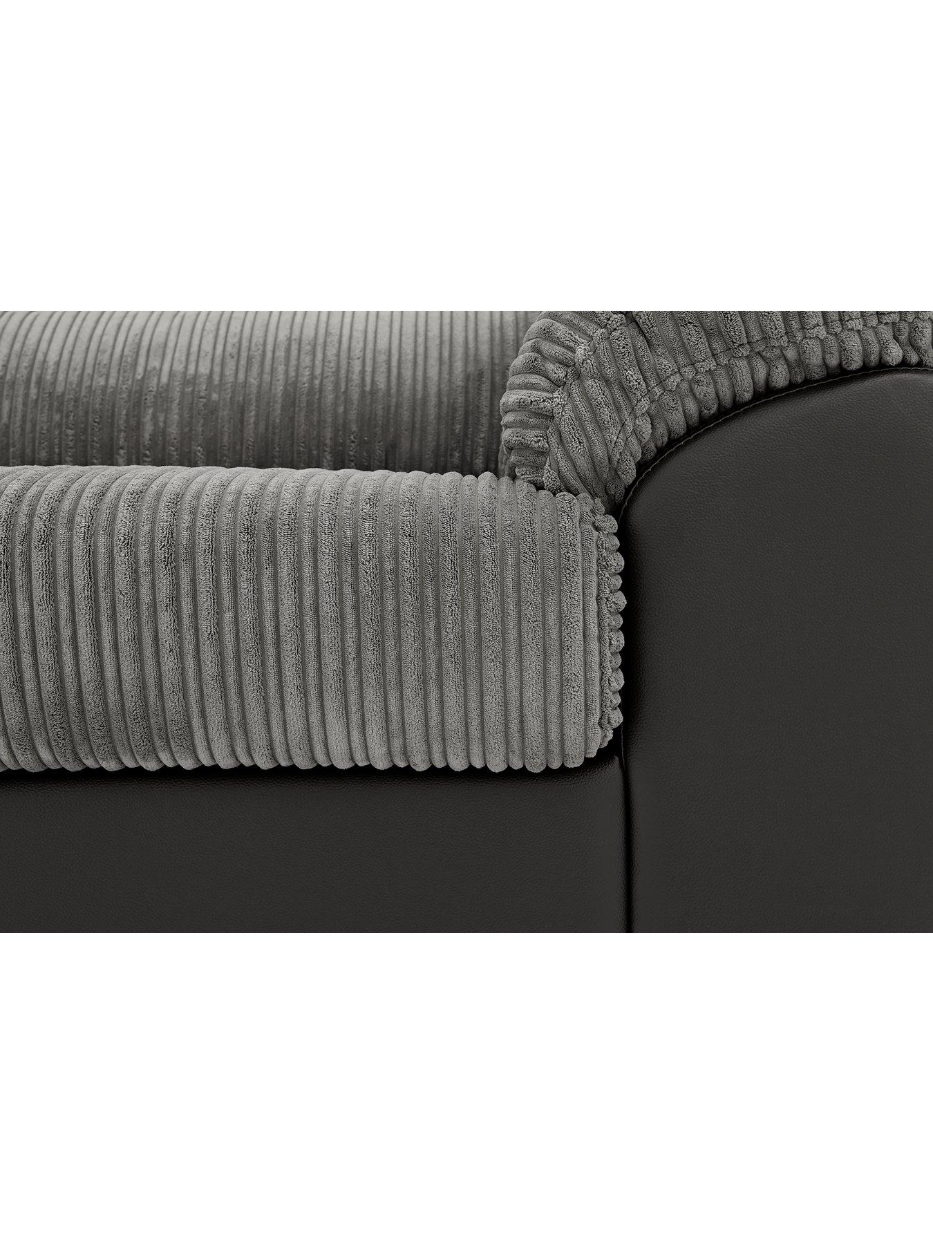 Image 4 of 5 of Sienna Fabric/Faux Leather High Back Sofa Bed