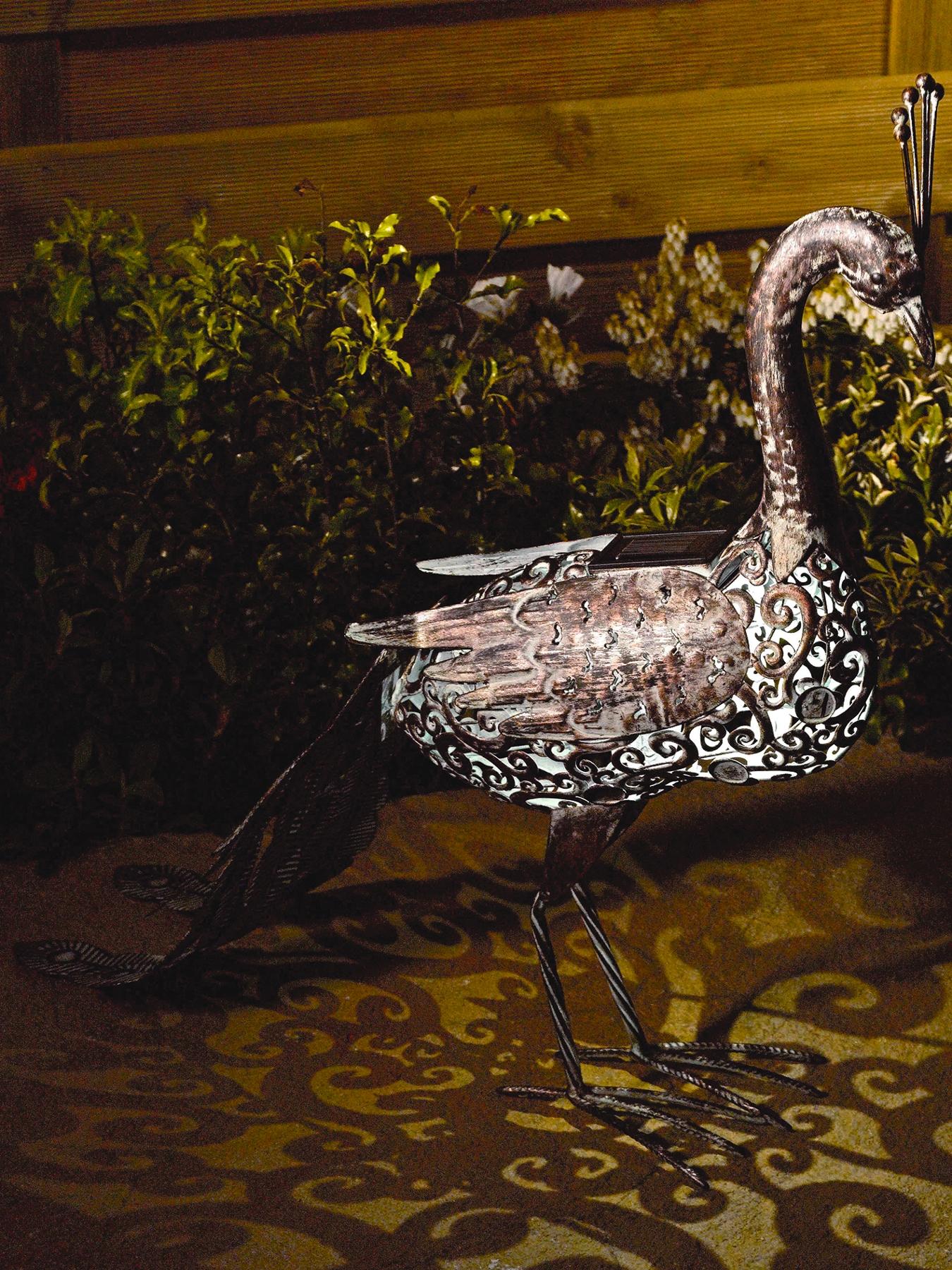 Image 2 of 2 of Smart Solar Metal Silhouette Peacock