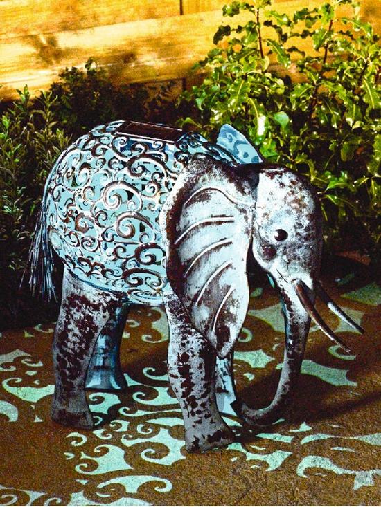 back image of smart-solar-metal-silhouette-elephant