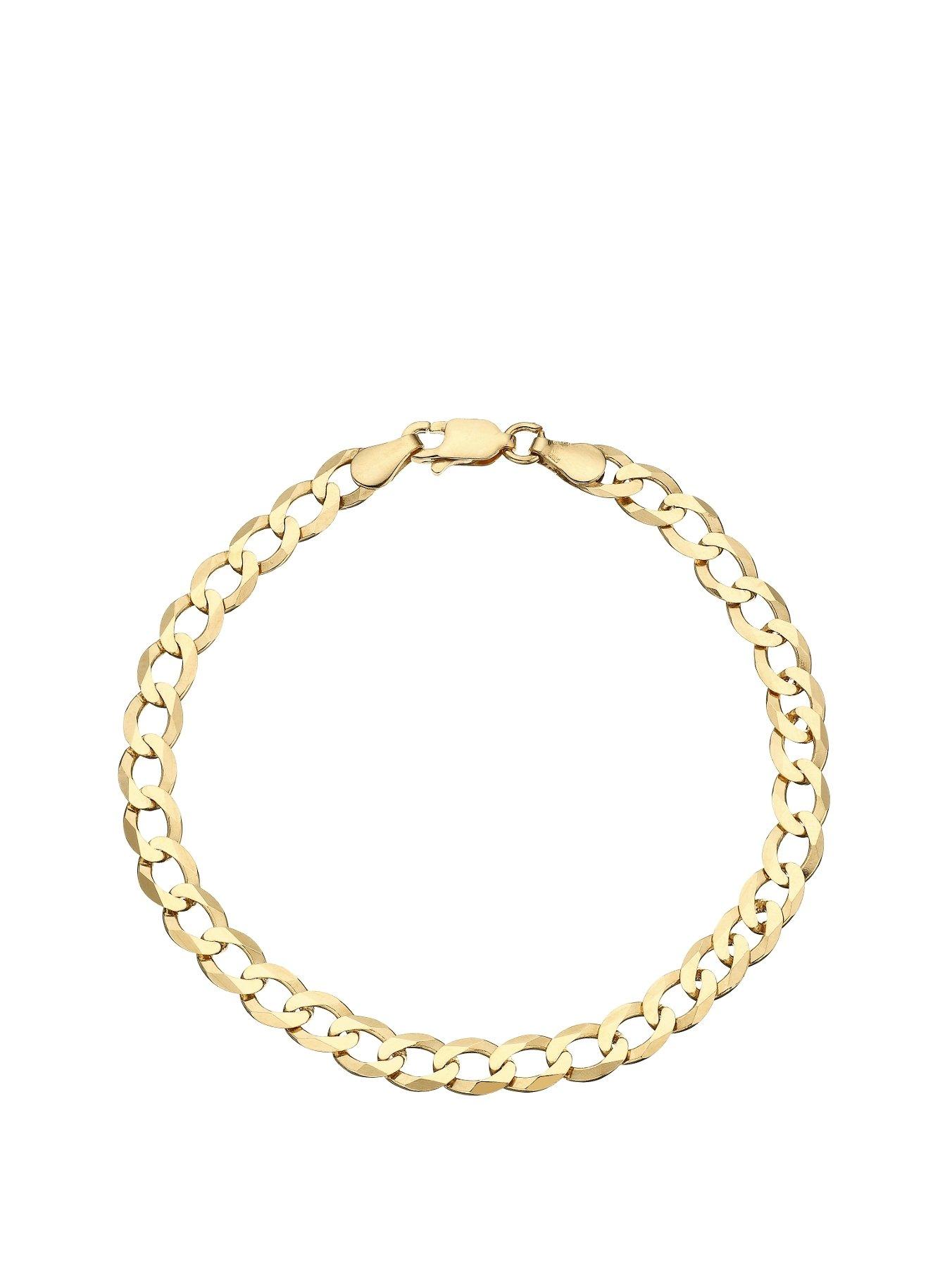 the-love-collection-9-carat-yellow-gold-solid-diamond-cut-8-inch-curb-bracelet