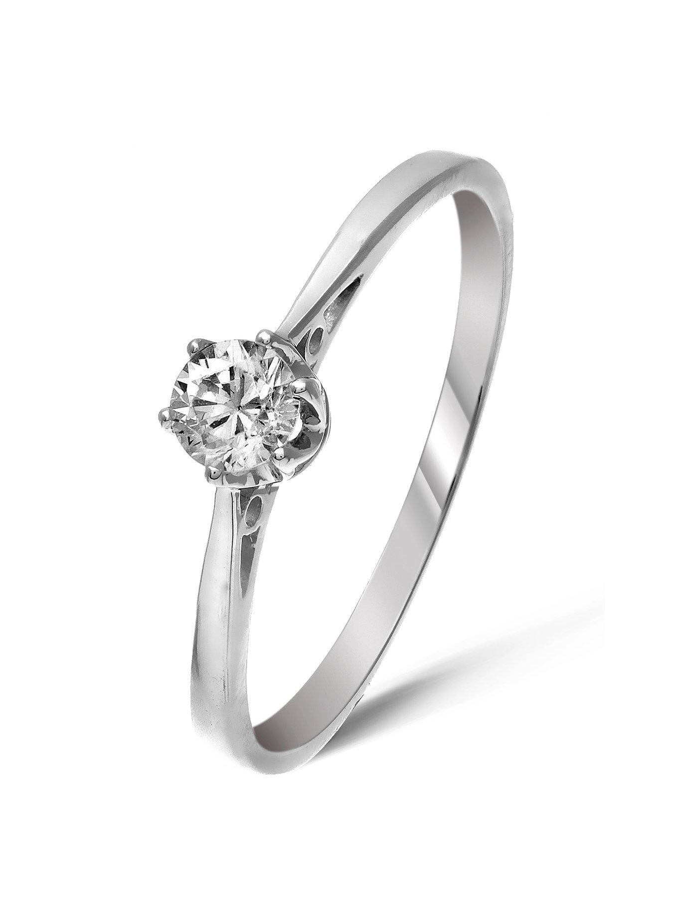 Love DIAMOND 9 Carat White Gold 25pt Diamond Solitaire Ring