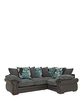 Very  Andorra Fabric And Faux Snakeskin Right Hand Double Arm Scatter Back Corner Group Sofa