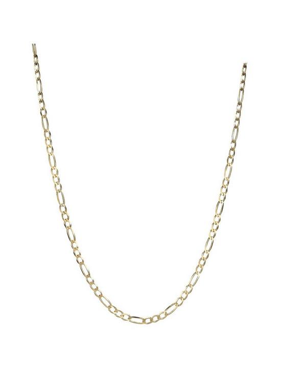 front image of love-gold-9-carat-yellow-gold-solid-diamond-cut-figaro-18-inch-chain