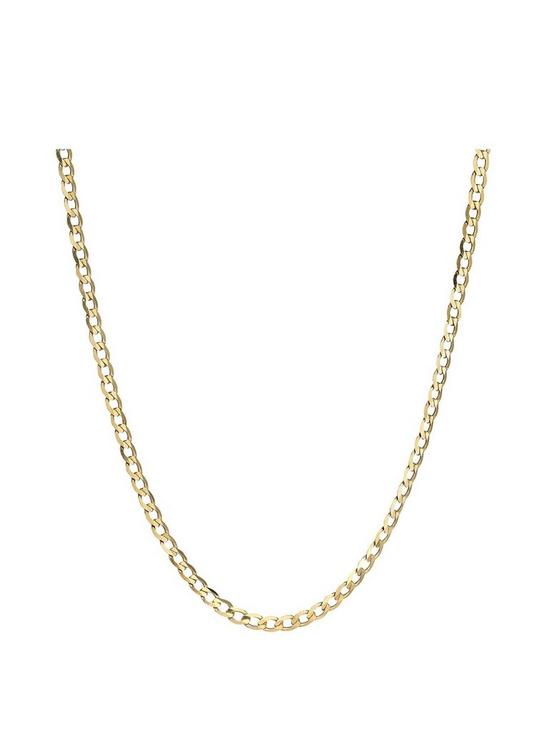 front image of love-gold-9-carat-yellow-gold-solid-diamond-cut-ladies-18-inch-curb-chain