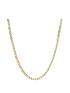  image of love-gold-9-carat-yellow-gold-solid-diamond-cut-ladies-18-inch-curb-chain