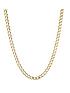  image of love-gold-9-carat-yellow-gold-solid-diamond-cut-18-inch-curb-chain