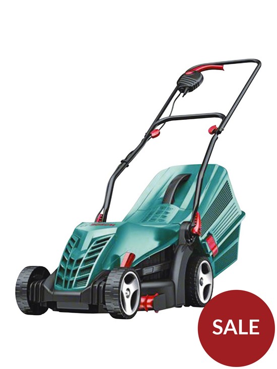 front image of bosch-rotak-34-r-corded-rotary-lawnmower-34cm-cutting-width
