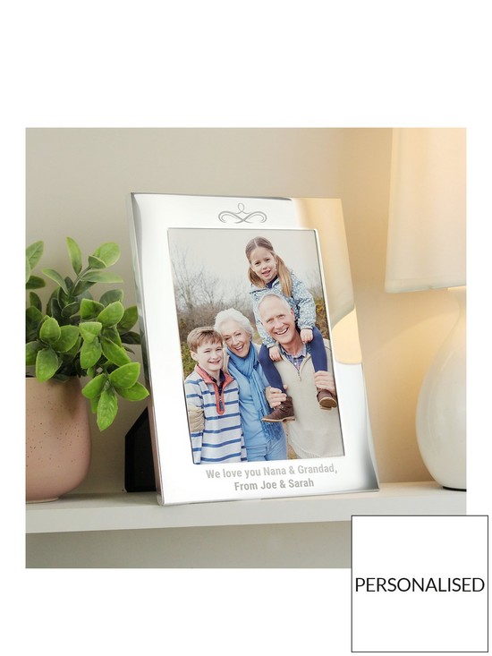 front image of the-personalised-memento-company-personalised-silver-photo-frame