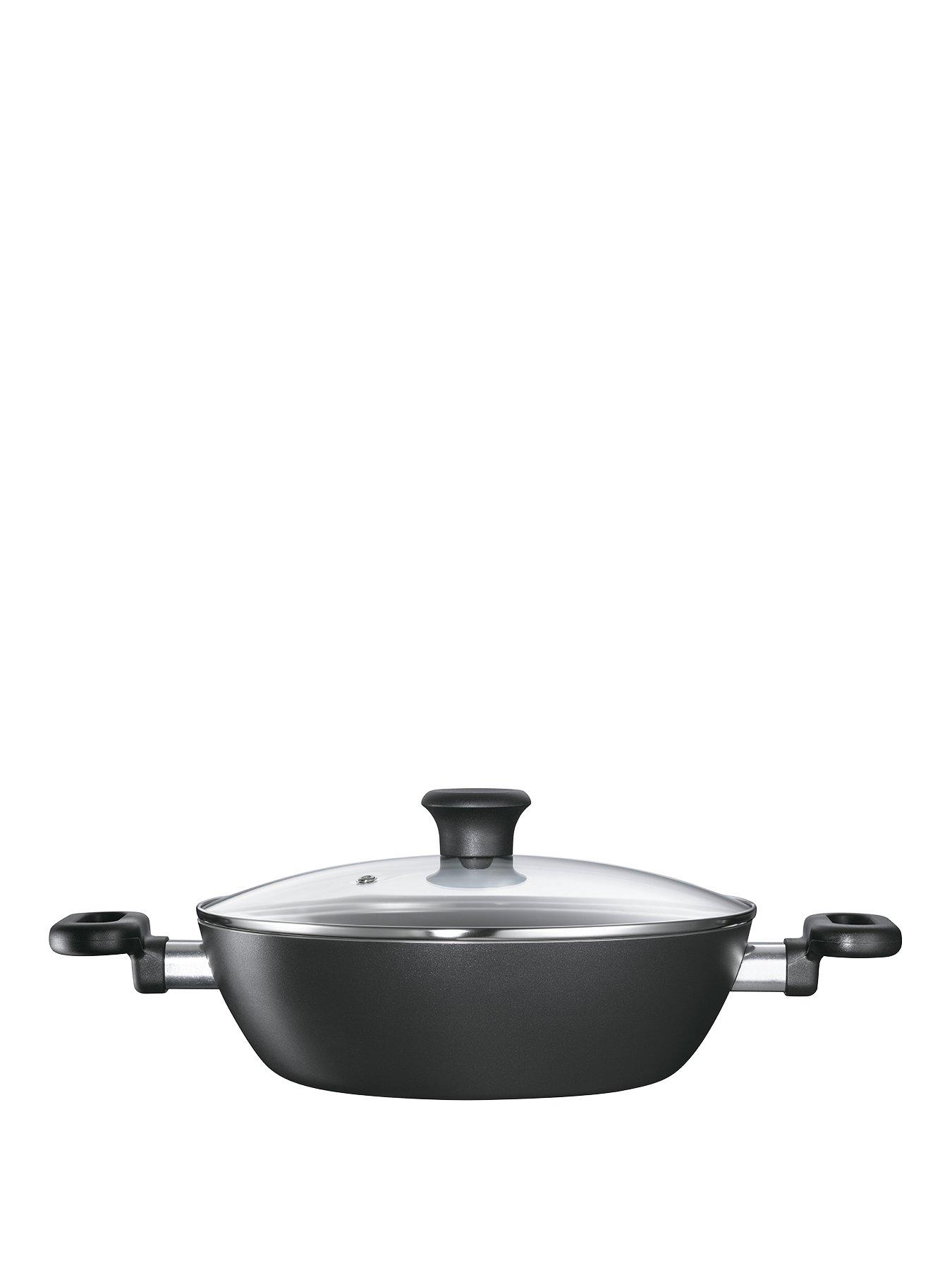 undefined 26cm Kadai and Glass Lid - Black