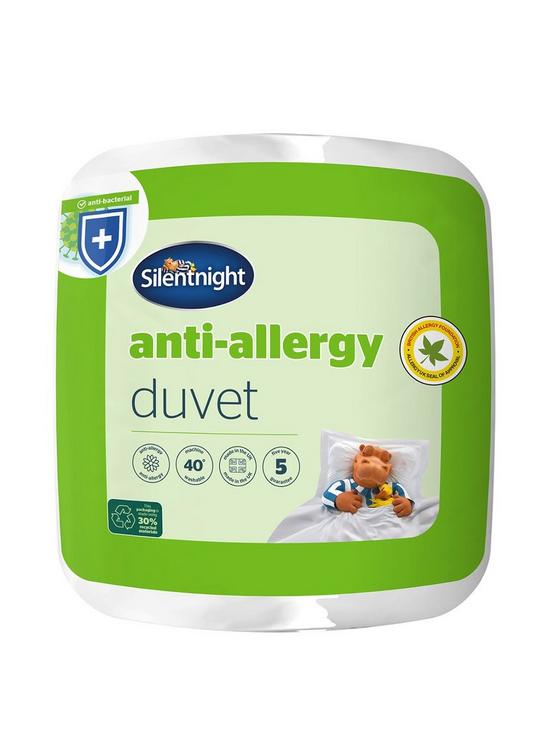 front image of silentnight-antinbspallergy-anti-bacterial-75-tog-duvet