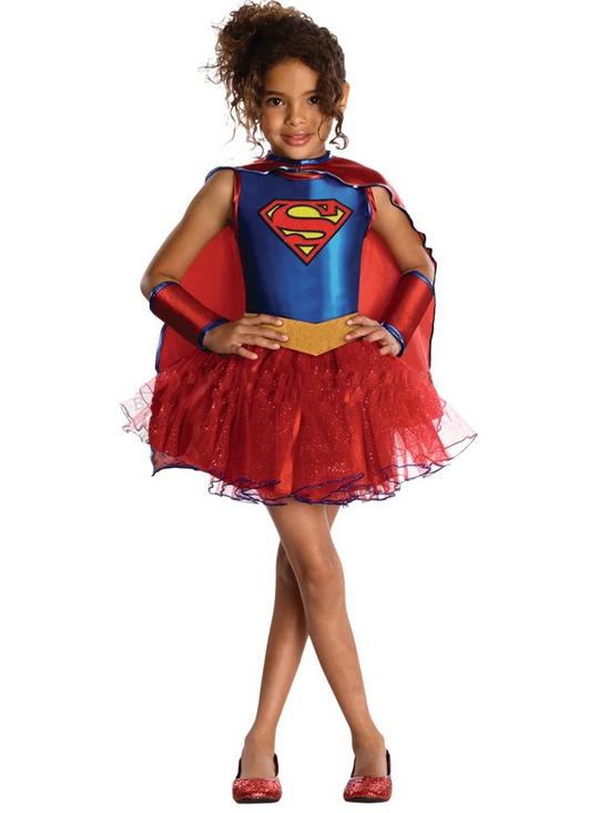 front image of supergirl-tutu-dress-childs-costume
