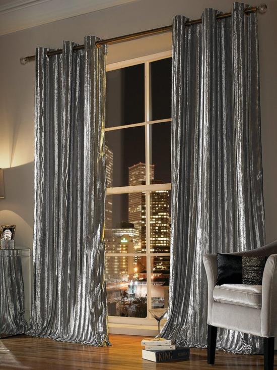front image of kylie-minogue-iliana-lined-eyelet-curtains