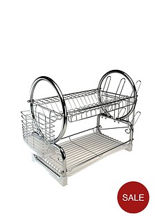 Kitchen Racks Stands Storage Home Garden Www Apollo Chrome Dish Drainer With White Tray