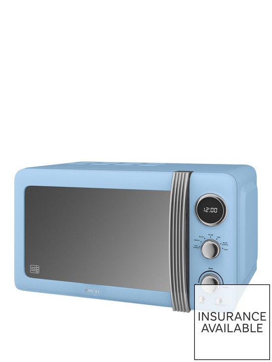 front image of swan-sm22030bln-retro-20-litre-digital-microwave-blue