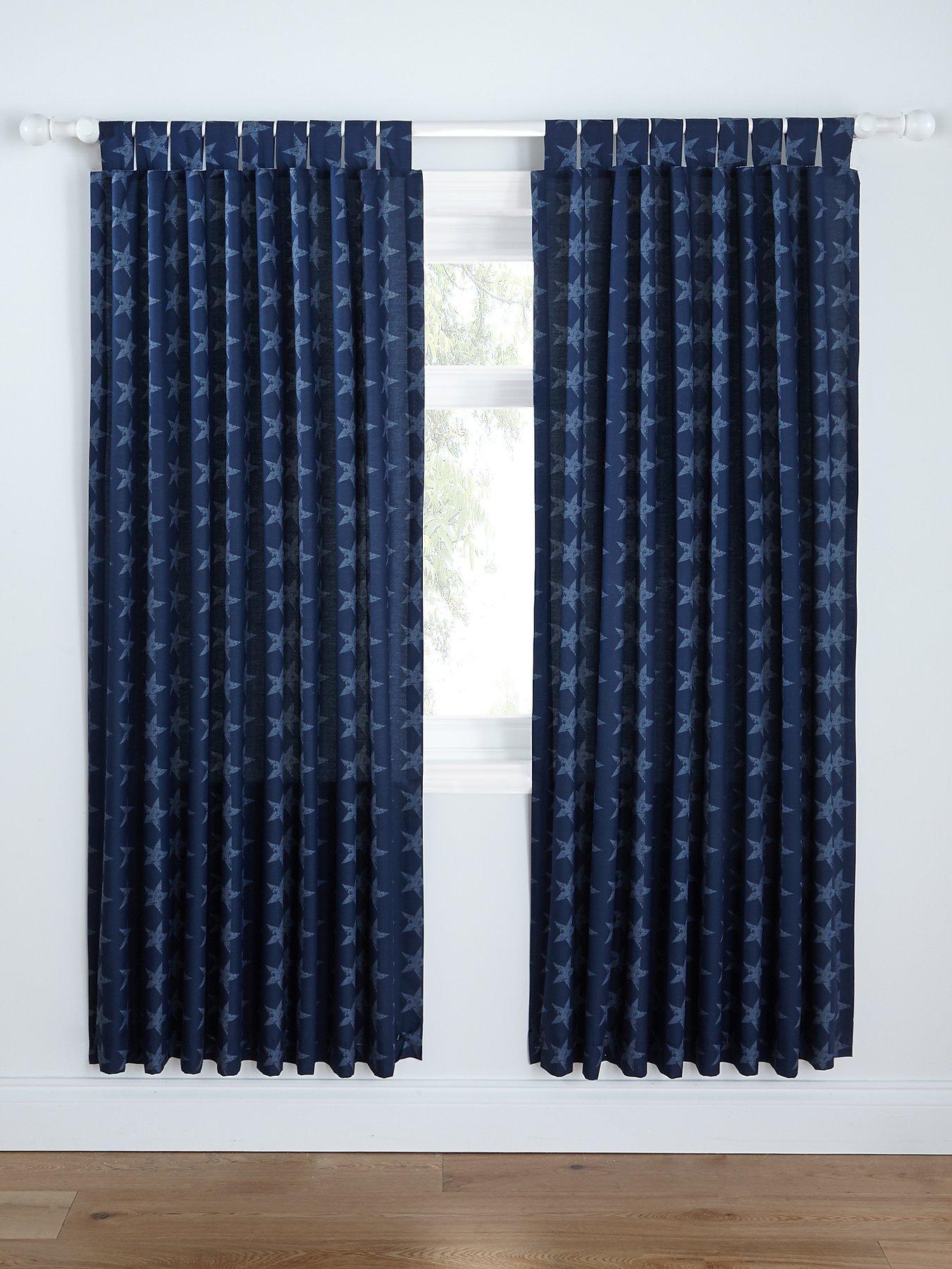 Catherine Lansfield Stars Stripes Lined Curtains Littlewoods Com