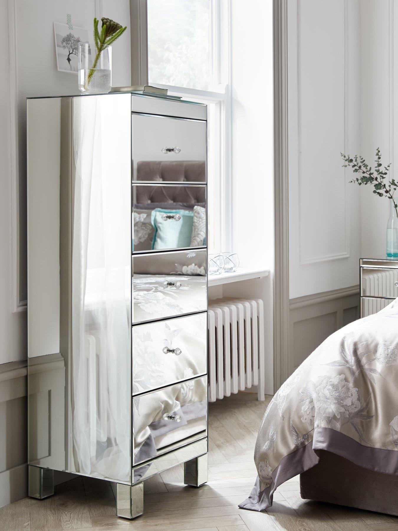 Mirrored front chest on sale of drawers