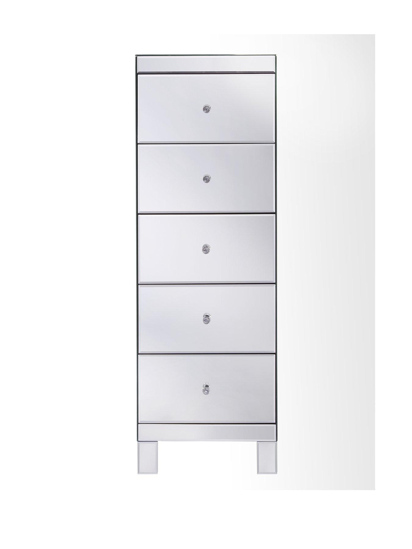 Image 2 of 7 of The Very Collection Parisian Ready Assembled Mirrored Tall 5 Drawer Chest - FSC&reg;&nbsp;Certified