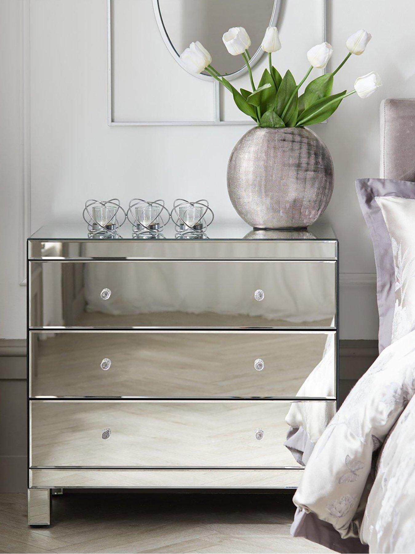 The Very Collection Parisian Ready Assembled Mirrored Wide 3 Drawer Chest - FSC® Certified