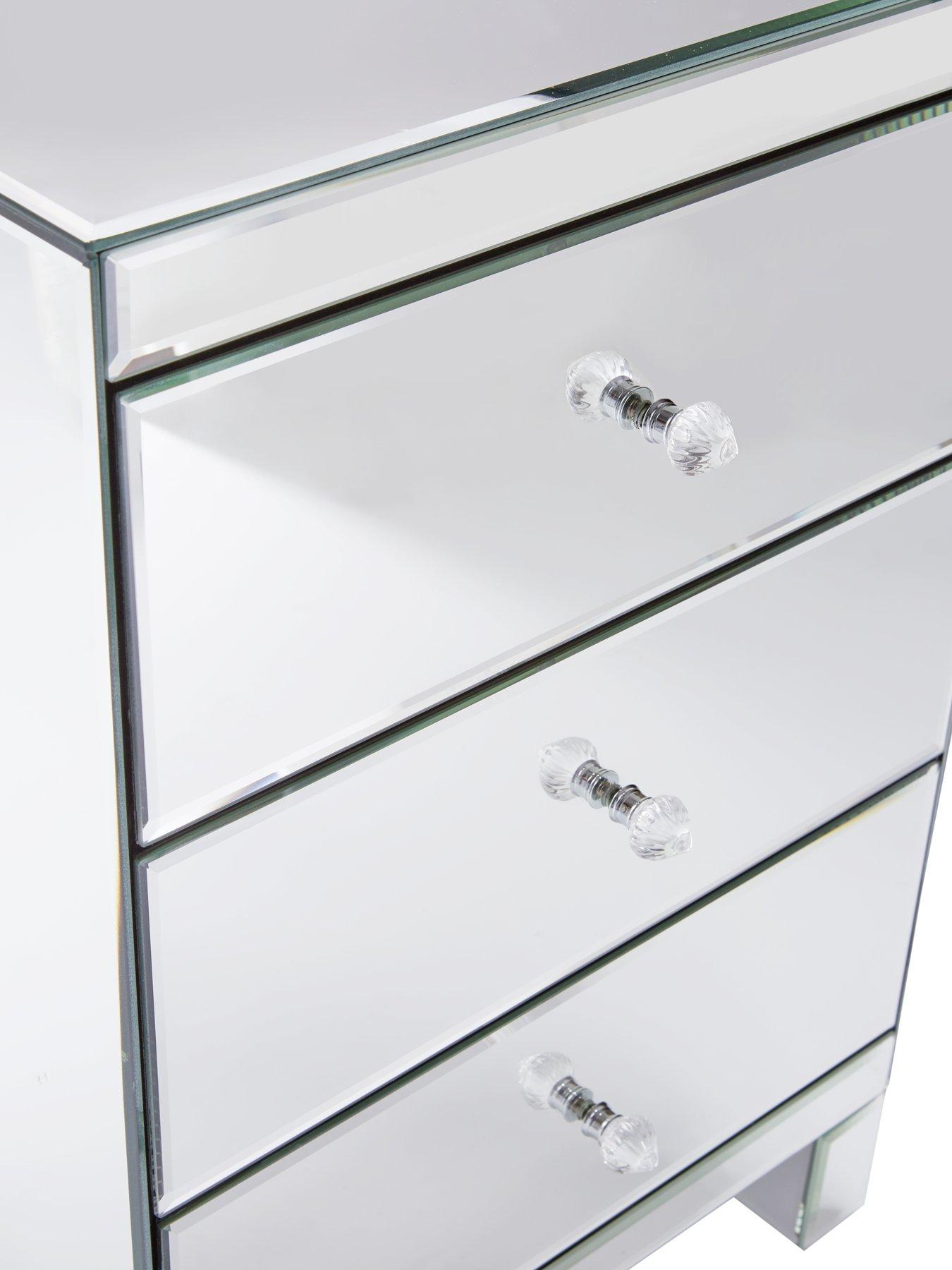 Parisian Mirrored 3 Drawer Ready Assembled Bedside Chest