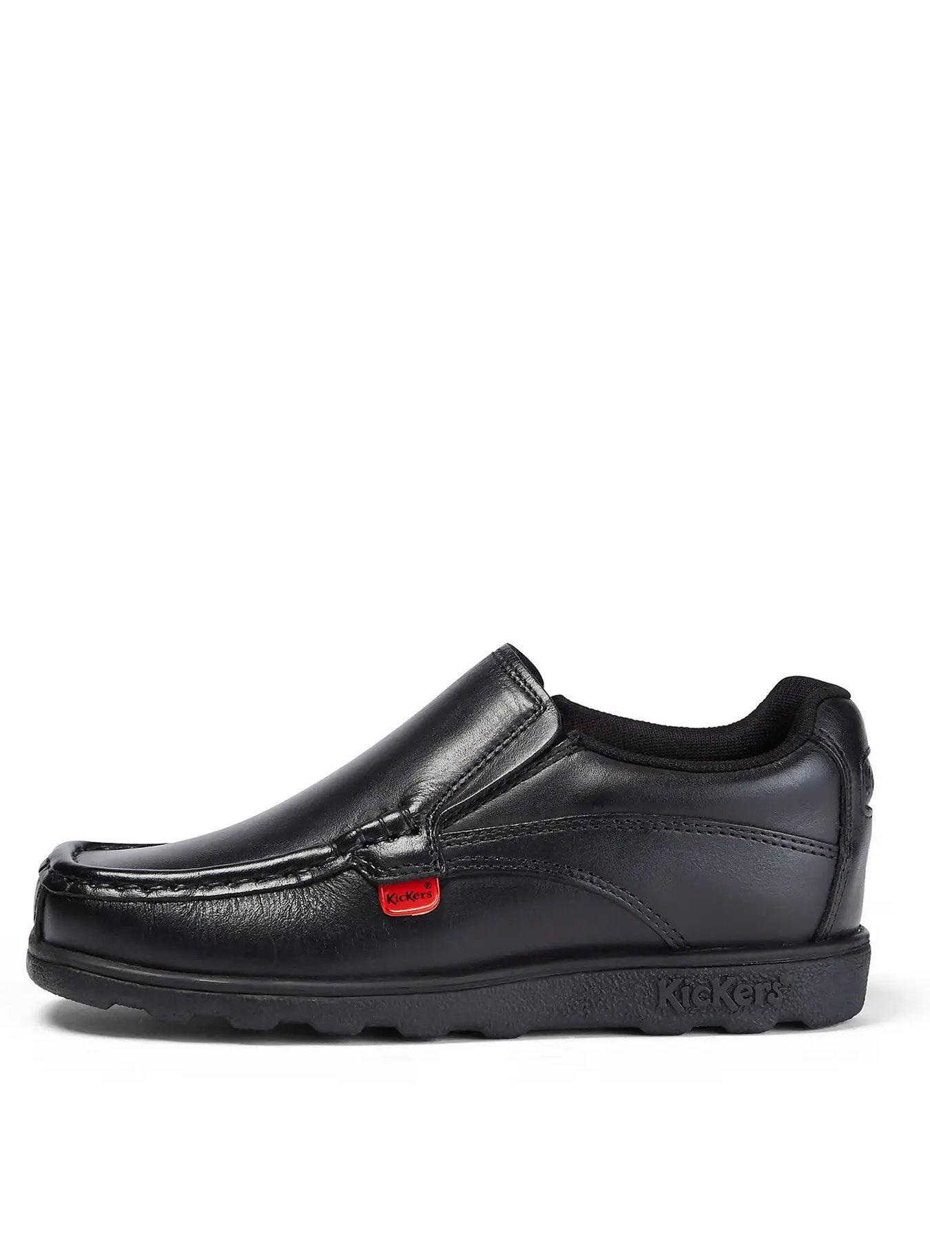 Mocassins Kickers Fragma15 Slip-on Pour Homme - Cuir Noir Mat - Semelle Texturée - Sans Lacets, Enfiler Rapidement - Confort Journée Entière - 5