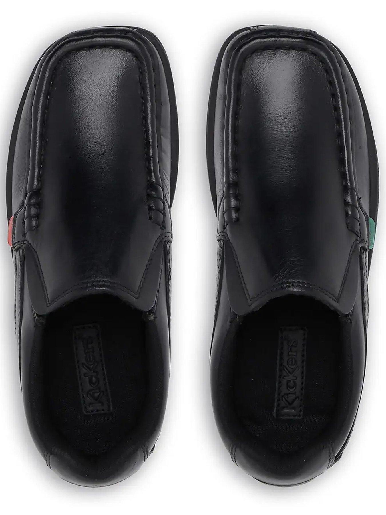  image of kickers-boys-fragma-slip-on-school-shoes-black